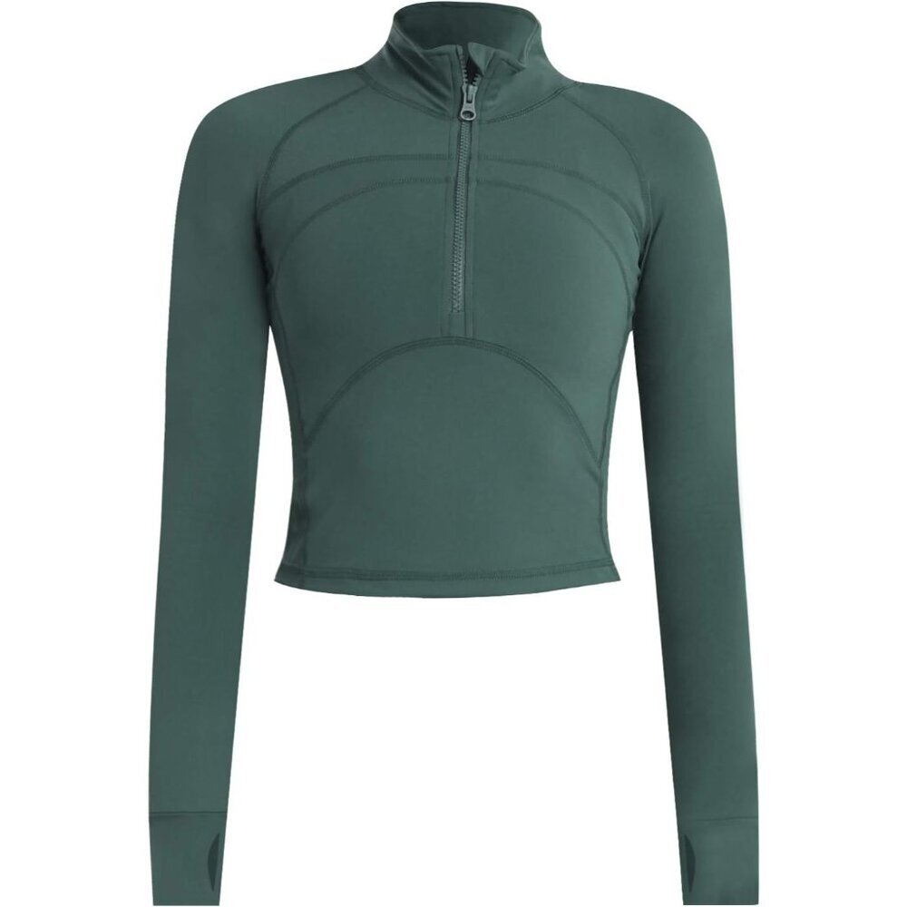 Women’s Cropped Athletic Yoga Jacket Long Sleeve Slim Fit 80% Nylon Spandex